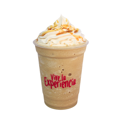 Frappé de yogurt de vainilla con caramelo