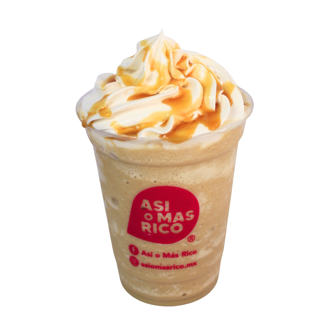 Frappé de yogurt de vainilla con caramelo